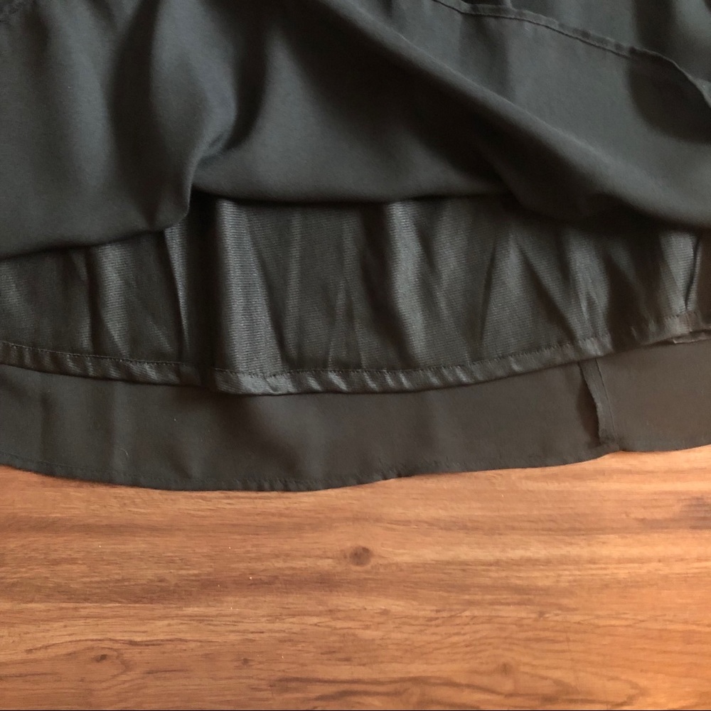 Vintage Black Chiffon Pleated Lined Pull-on Skirt Size 12 - Picture 6 of 13